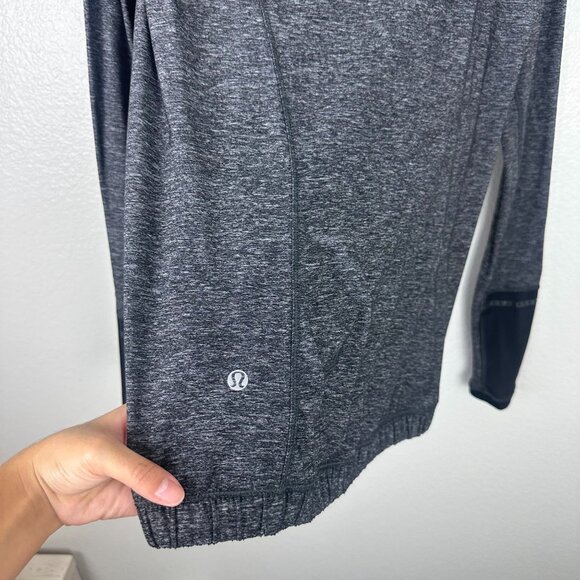 Lululemon Pace Pusher 1/2 Zip Heathered Black / Black 6 Luon Light Athletic - Picture 11 of 11